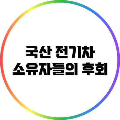 국산 전기차 소유자들의 후회