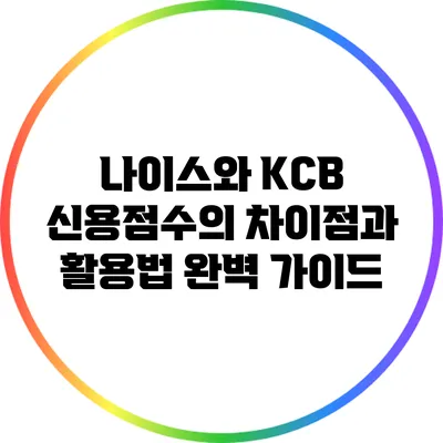 나이스와 KCB 신용점수의 차이점과 활용법 완벽 가이드