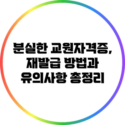분실한 교원자격증, 재발급 방법과 유의사항 총정리