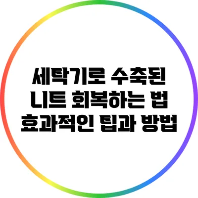세탁기로 수축된 니트 회복하는 법: 효과적인 팁과 방법