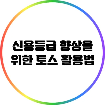 신용등급 향상을 위한 토스 활용법