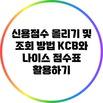신용점수 올리기 및 조회 방법: KCB와 나이스 점수표 활용하기