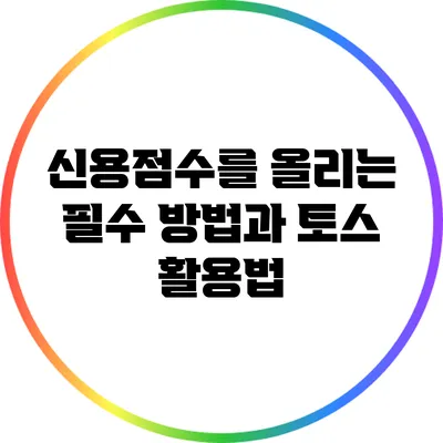 신용점수를 올리는 필수 방법과 토스 활용법