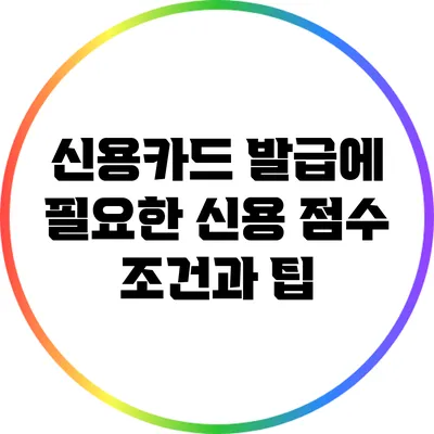 신용카드 발급에 필요한 신용 점수 조건과 팁