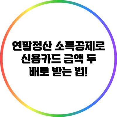 연말정산 소득공제로 신용카드 금액 두 배로 받는 법!