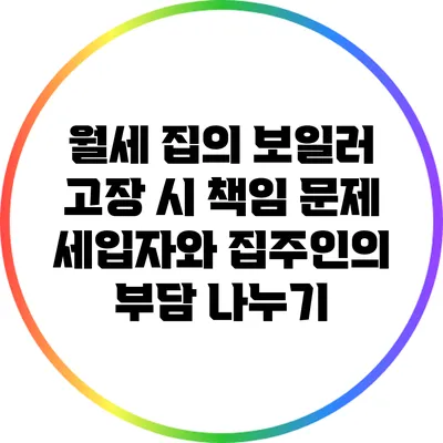 월세 집의 보일러 고장 시 책임 문제: 세입자와 집주인의 부담 나누기
