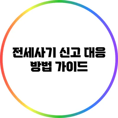 전세사기 신고 대응 방법 가이드