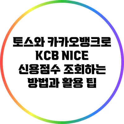 토스와 카카오뱅크로 KCB NICE 신용점수 조회하는 방법과 활용 팁