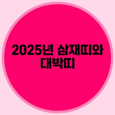 2025년 삼재띠와 대박띠