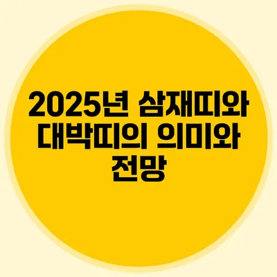 2025년 삼재띠와 대박띠의 의미와 전망