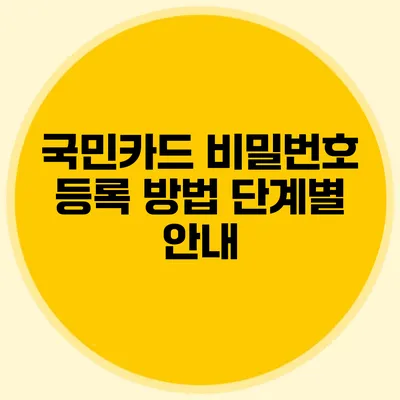 국민카드 비밀번호 등록 방법 단계별 안내