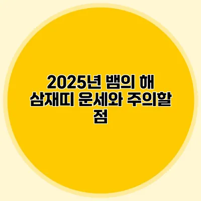 2025년 뱀의 해 삼재띠 운세와 주의할 점