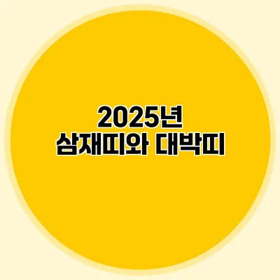 2025년 삼재띠와 대박띠