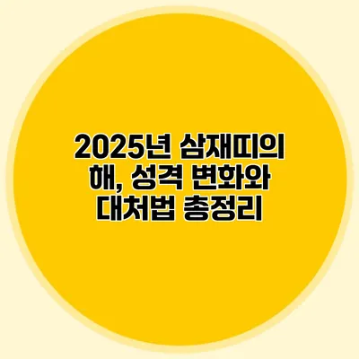 2025년 삼재띠의 해, 성격 변화와 대처법 총정리
