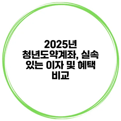 2025년 청년도약계좌, 실속 있는 이자 및 혜택 비교