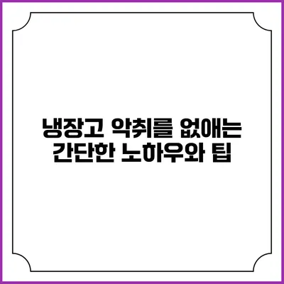 냉장고 악취를 없애는 간단한 노하우와 팁