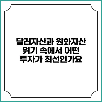 달러자산과 원화자산: 위기 속에서 어떤 투자가 최선인가요?