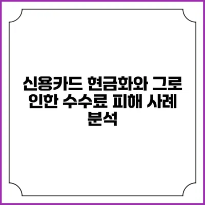 신용카드 현금화와 그로 인한 수수료 피해 사례 분석