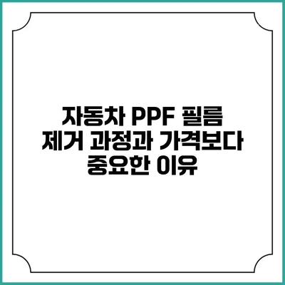 자동차 PPF 필름 제거 과정과 가격보다 중요한 이유