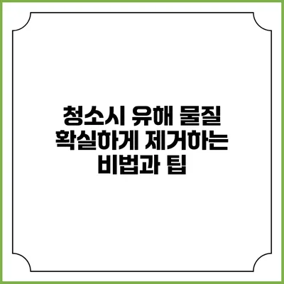 청소시 유해 물질 확실하게 제거하는 비법과 팁