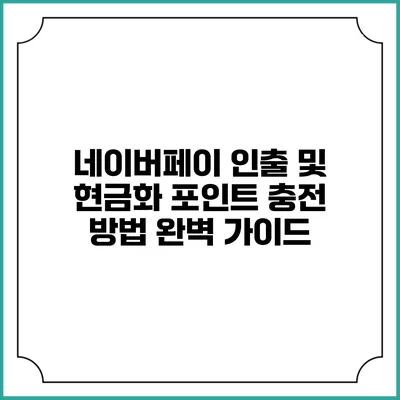 네이버페이 인출 및 현금화 포인트 충전 방법 완벽 가이드