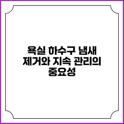 욕실 하수구 냄새 제거와 지속 관리의 중요성