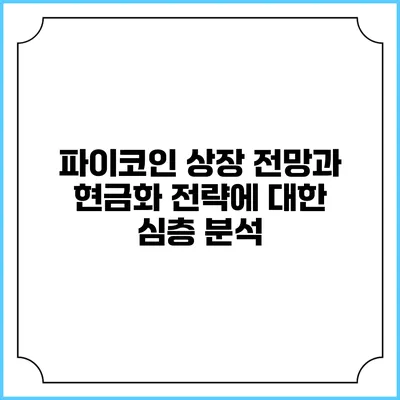 파이코인 상장 전망과 현금화 전략에 대한 심층 분석